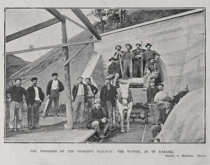 THE PROGRESS OF THE GISBORNE RAILWAY: THE TUNNEL AT TE KARAKA