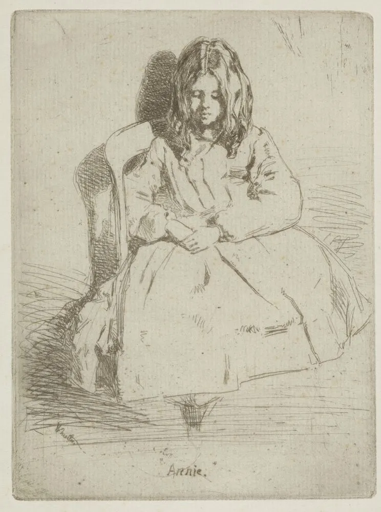 Annie, seated.