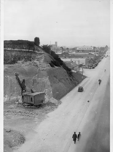 Image: Excavation of Garden Place hill.