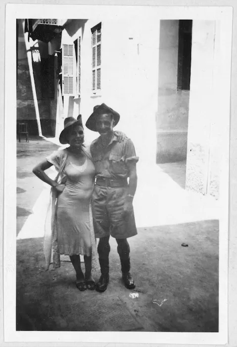 New Zealand soldier and a woman at the Wagh el Birket, Cairo, Egypt, during World War 2 - Photograph taken by G W Dudding