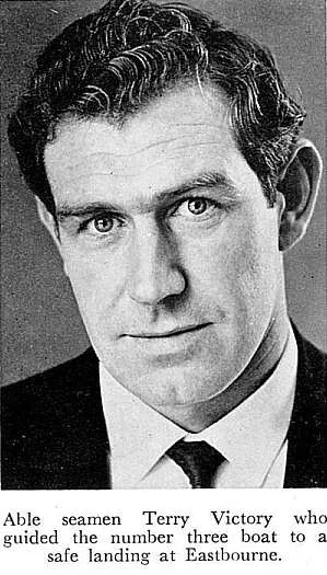 Able seamen Terry Victory who guided the number three boat to a safe landing at Eastbourne