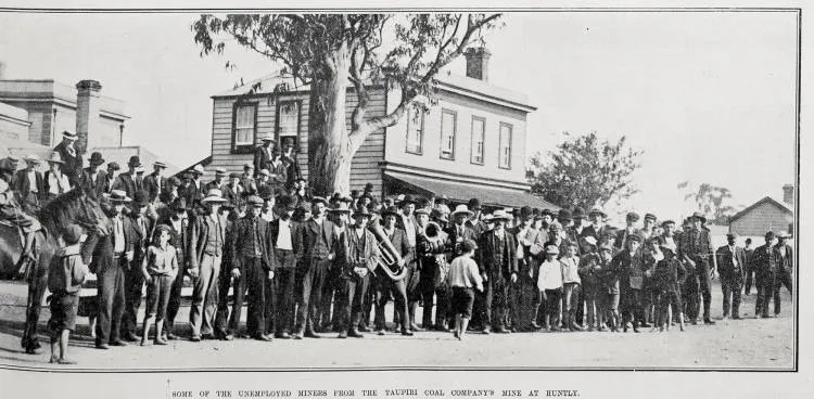 Some Of The Unemployed Miners From The Taupiri Coal Company's Mine At Huntly