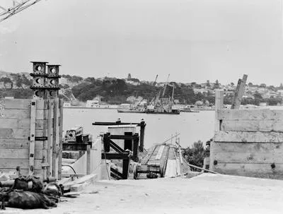[NZ AK - Harbour Bridge. Sulphur Beach Is Almost Gone]