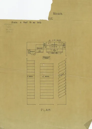 Image: Architectural plan, St Andrew's Presbyterian Church, Wairoa