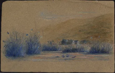 Image: [Swainson, George Frederic] 1829-1870 :[Herongate. The Hon. Henry Petre's first house in the Hutt Valley. 1845?]