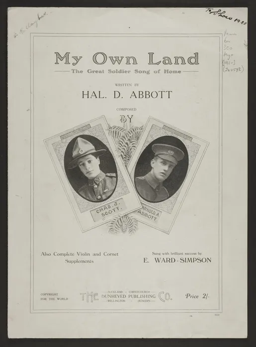 My own land : the great soldier song of home / written by Hal. D. Abbott ; composed by Chas. J. Scott, Arnold A. Abbott.