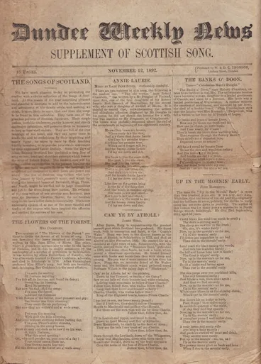 Image: Book, Supplement Of Scottish Songs