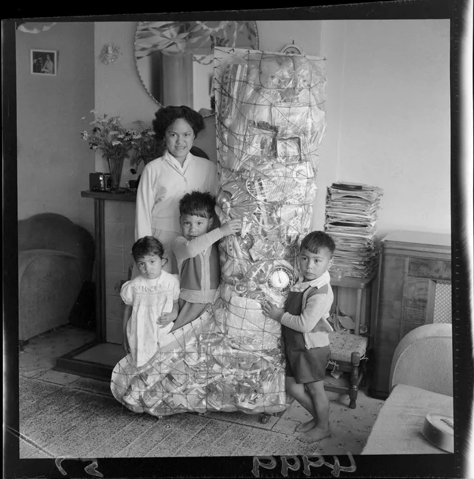 Family who won giant Christmas stocking in Naenae, Lower Hutt