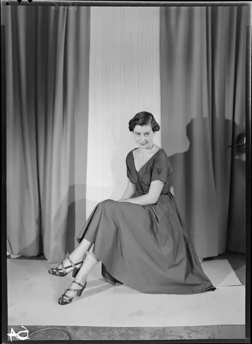 Image: Woman modelling dress & shoes