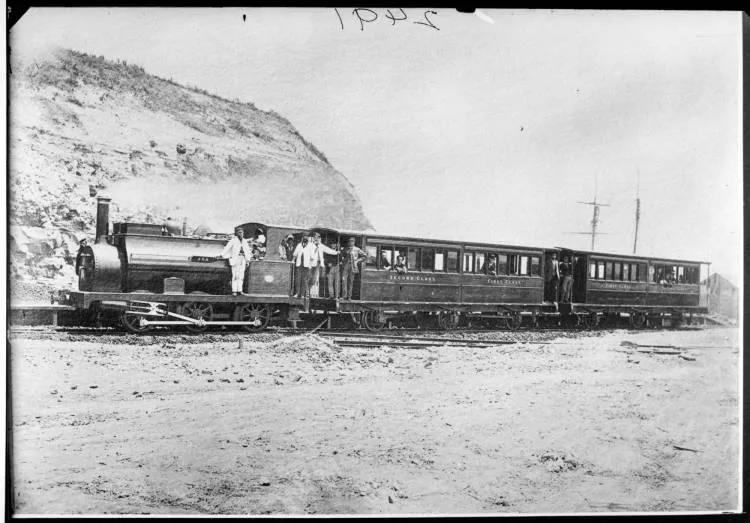 First passenger train on the Onehunga line, 1873