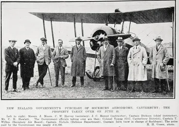 New Zealand Government's purchase of Sockburn Aerodrome, Canterbury Image: New Zealand Government's purchase of Sockburn Aerodrome, Canterbury