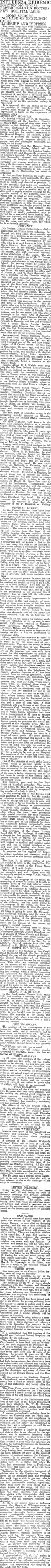INFLUENZA EPIDEMIC (Otago Daily Times 25-11-1918)