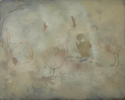 Cave drawing of moa