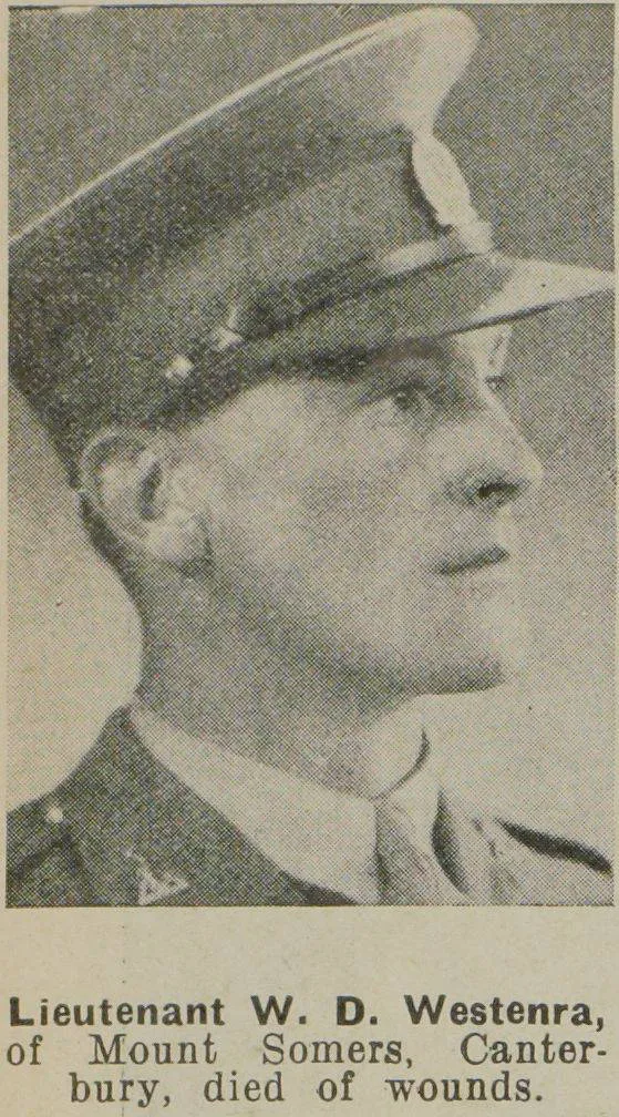 Lieutenant W. D. Westenra, of Mount Somers, Canterbury, died of wounds