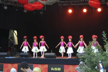 Image: Stage performance at the Auckland Lantern Festival.