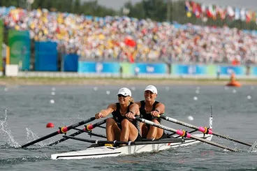 The Evers-Swindell twins' Beijing victory, 2008 Image: The Evers-Swindell twins' Beijing victory, 2008