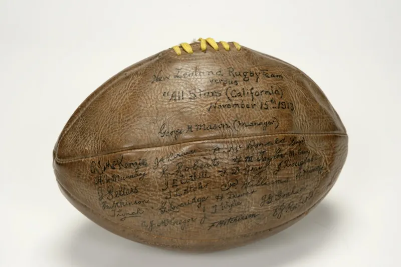 1913 Leather Match Ball - All Blacks vs 'California All Stars'