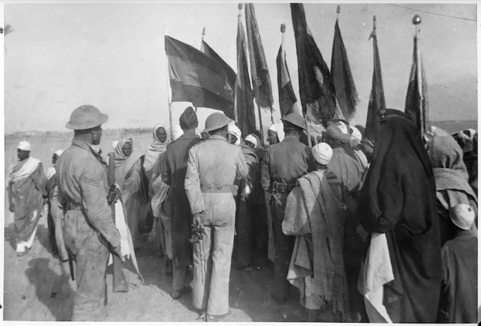 Members of LRDG and townspeople of Traghen after its capture
