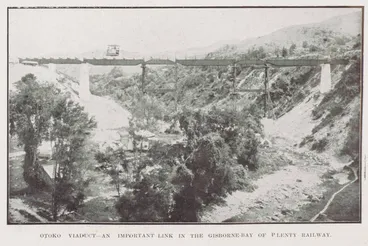 Otoko viaduct - an important link in the Gisborne Bay of Plenty Railway Image: Otoko viaduct - an important link in the Gisborne Bay of Plenty Railway
