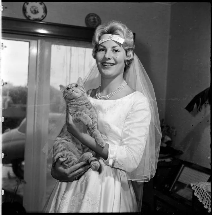 Wedding portraits of Ronald McLeod and Janny Sala, 1961