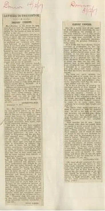 Image: Letters to the editor on soldiers' uniforms : newsclippings