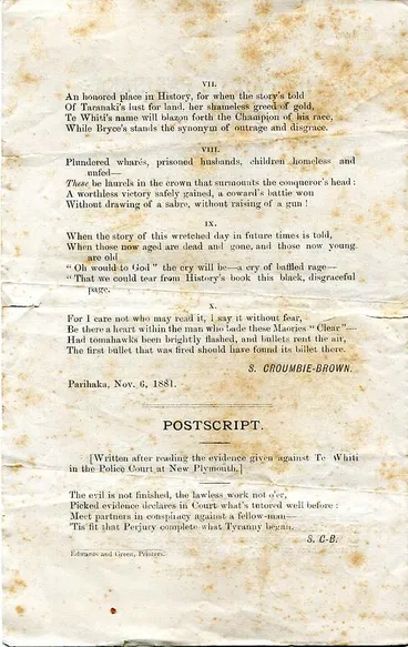 Image: The Raid on Parihaka, (Page 3/3) by Samuel Croumbie-Brown, 6 Nov 1881