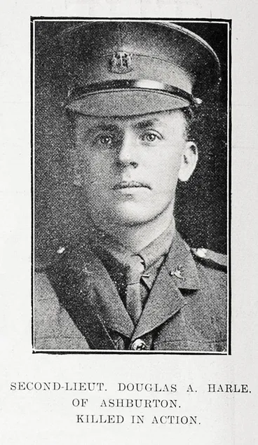 Image: Second Lieut Douglas A Harle of Ashburton, killed in action
