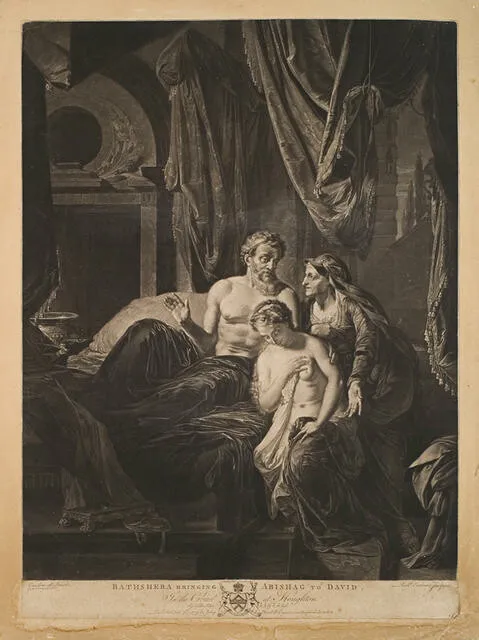 Richard Earlom - Bathsheba Bringing Abishag to David (In The Cabinet At Houghton)