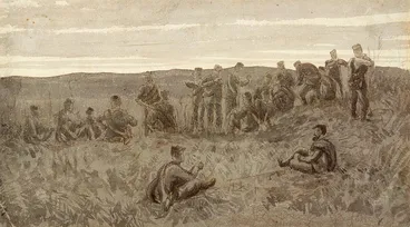 Image: Morning breaking, day of Gate Pa attack, 29th April 1864