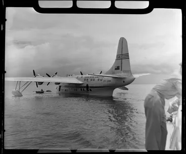 Image: TEAL (Tasman Empire Airways Limited) ZK-AMM flying boat at Samoa