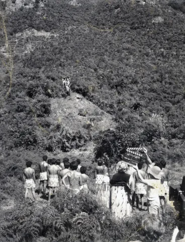 Image: Filming Te Rauparaha movie, Akatarawa valley, 1971