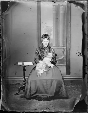 Image: Unidentified woman with dog