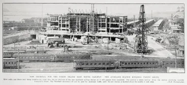 Image: New terminal for the North Island Main Trunk railway: the Auckland station building taking shape