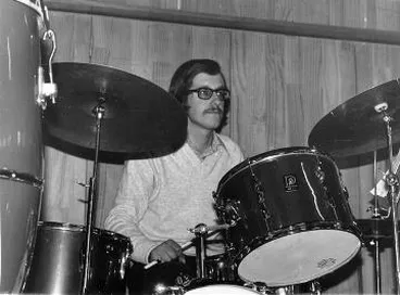 Image: Dave Bielawa playing drums : digital image