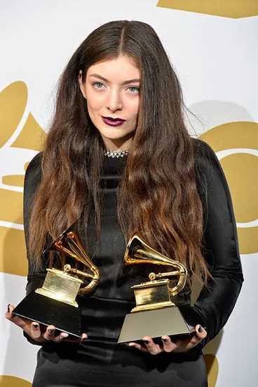 Lorde with her Grammy awards, 2014 Image: Lorde with her Grammy awards, 2014