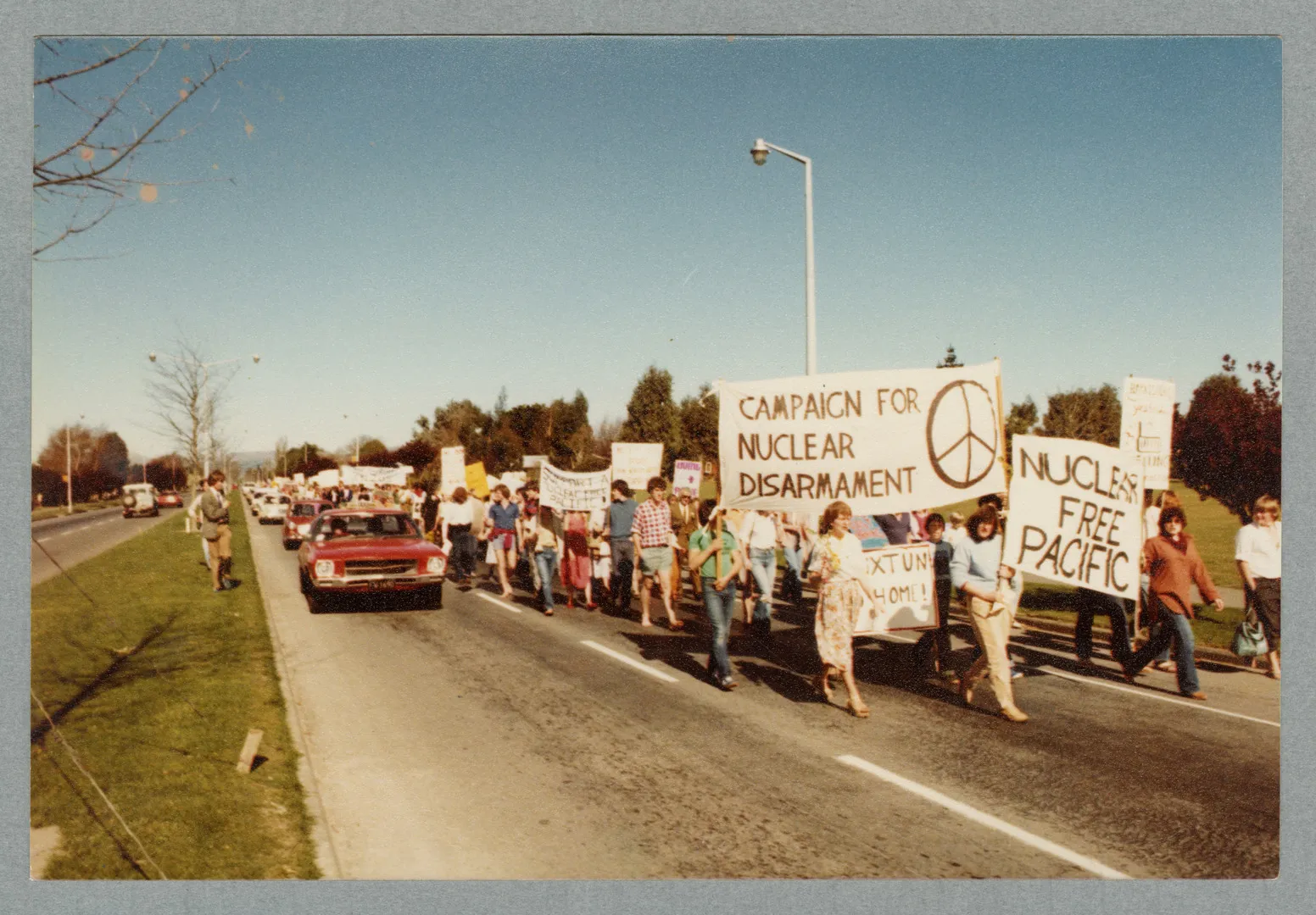 Anti nuclear protest on Memorial Avenue.