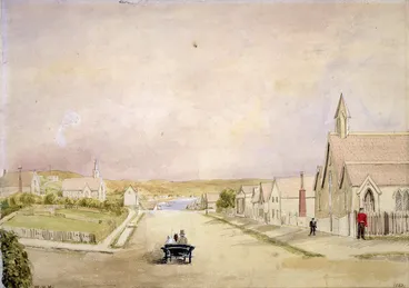 Image: Holmes, William Howard 1825-1885 :[Willis Street, Wellington] 1863 / W H H