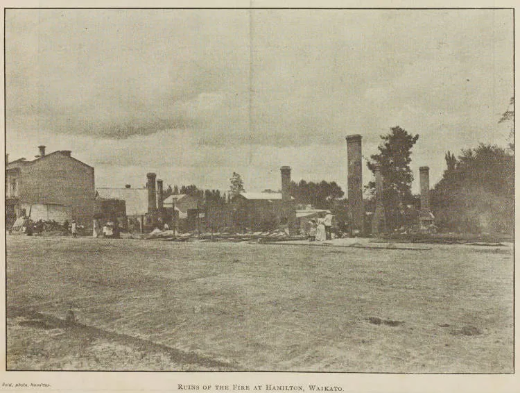 Ruins of the fire at Hamilton, Waikato