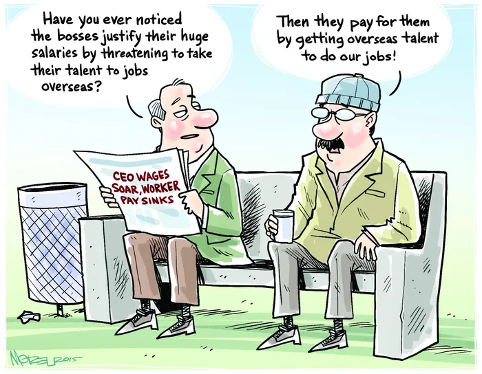 CEO wages soar, worker pay sinks