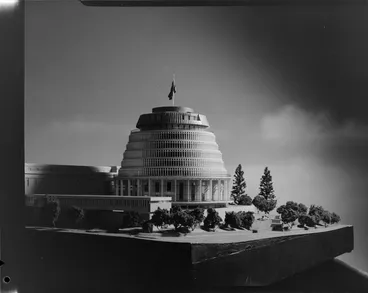 Image: Architect's concept model, proposed Beehive, Parliament buildings, Wellington