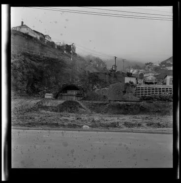 Image: The Christchurch - Lyttelton Road tunnel portal, August 1962.