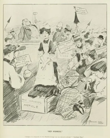 Image: Her Highness. 'Amongst the emigrants by the Drayton Grange was one domestic servant.' - Auckland Star