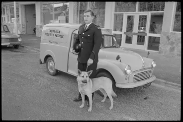 Image: Protection for Business Houses. Mr Mayo and his dog
