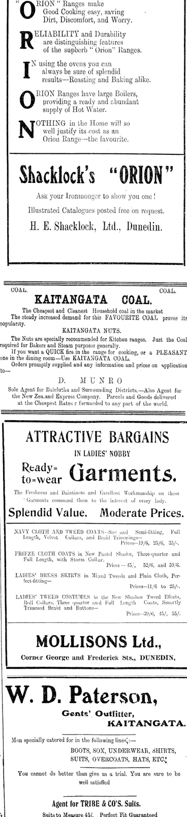Image: Page 1 Advertisements Column 2 (Clutha Leader 7-6-1910)