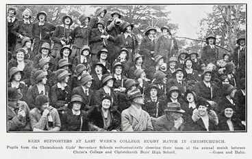 Image: Keen supporters at last week's college rugby match in Christchurch