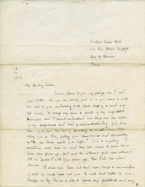 Korrespondenz von Katherine Mansfield an Harold Beauchamp