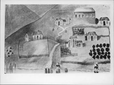 Sketch of buildings on Mangungu Station.