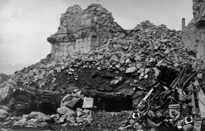 A view of an entrance to a crypt in Cassino