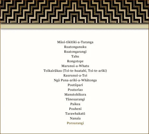 Genealogy of Māui and Porourangi