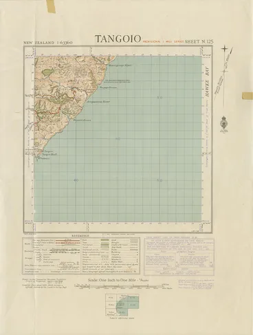 Topographical map, Tangoio Image: Topographical map, Tangoio